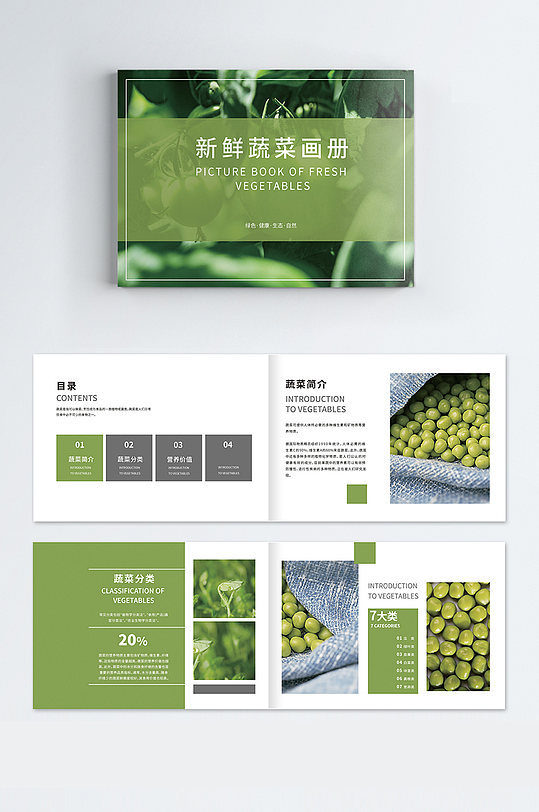 绿色新鲜蔬菜农产品画册整套-众图网打造